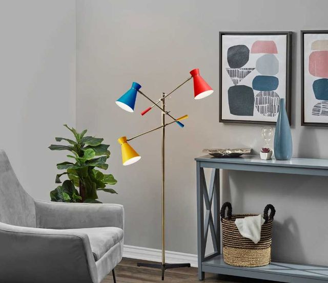 Adesso® Lyle Black 3-Arm Floor Lamp-1