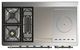 Ilve® Majestic III 48" Stainless Steel Pro Style Dual Fuel Liquid Propane Range with Solid Door and Burnished Trim-2