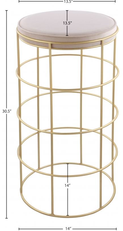 Meridian Furniture Rebar Brushed Cream Velvet Bar Stool-1