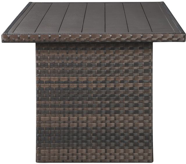 Signature Design by Ashley® Easy Isle Beige/Dark Brown Outdoor Aluminum/Wicker Multi-Use Table-2