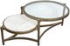 Magnussen Home® Cassidy Volakas Classic Shaped Cocktail Table with Aged Brass Base-1