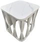 Intercon Alexa White Aluminum/Stone Seating Side Table-3