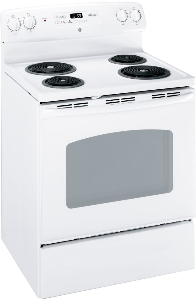 GE 30" White Freestanding Electric Range-1