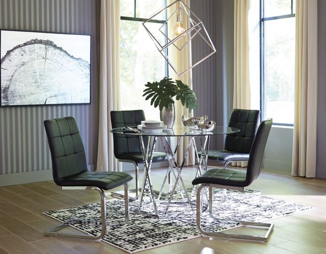 Signature Design by Ashley® Madanere 5-Piece Black/Chrome Dining Set-3