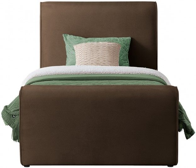 Meridian Furniture Sloan Brown Twin Upholstered Panel Bed-1