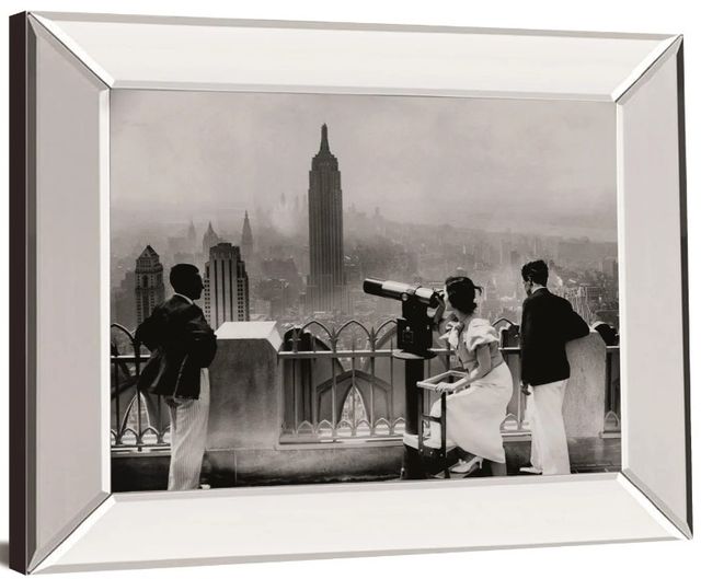 Classy Art Manhattan View from Radio City Music Hall 1935 by the Chelsea Collection Mirror Framed Wall Art-1