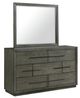 Elements International Elation 2-Piece Gray Dresser and Mirror Set-1
