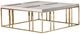 Michael Amini® Carmela Shimmer Ivory Cocktail Table with Gold Base-0