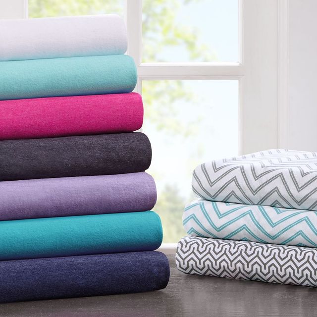Olliix by Intelligent Design Teal Queen Cotton Blend Jersey Knit All Season Sheet Set-4