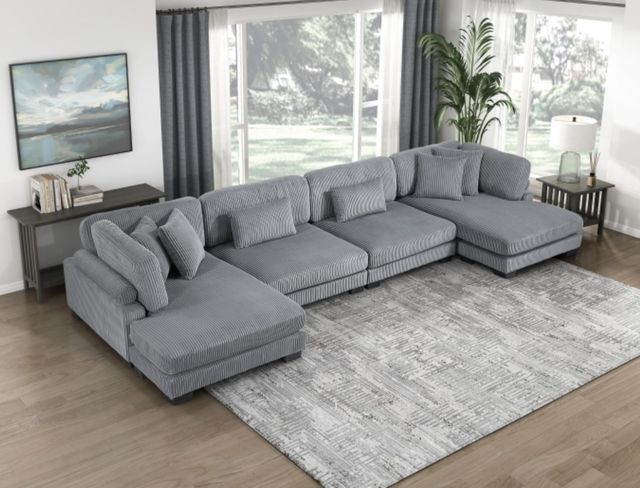 Homelegance® Traverse 4-Piece Gray U-Shape Sectional with Reversible Chaise-1