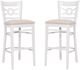 Linon Tracey 2-Piece Beige/White Upholstered Bar Stool-0