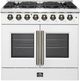 FORNO® Galiano Series Alta Qualita 36" White and Antique Brass Pro Style Dual Fuel Range-0