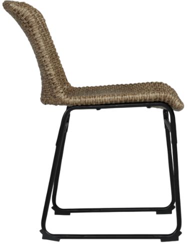 Signature Design by Ashley® Amaris 2-Piece Black/Brown Metal/Resin Wicker Outdoor Dining Side Chair-2