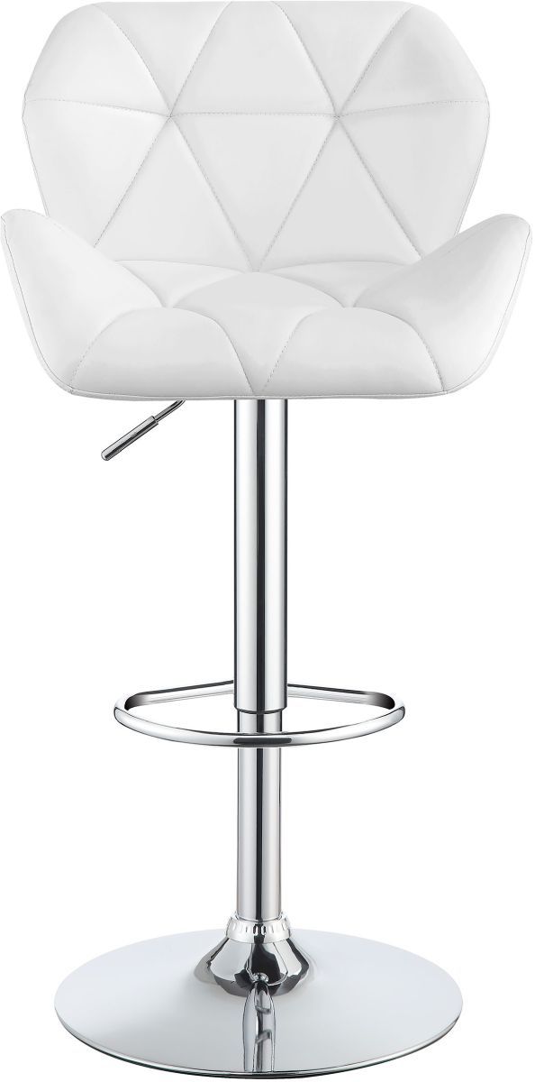 Coaster® Berrington 2-Piece Chrome/White Adjustable Stools-4