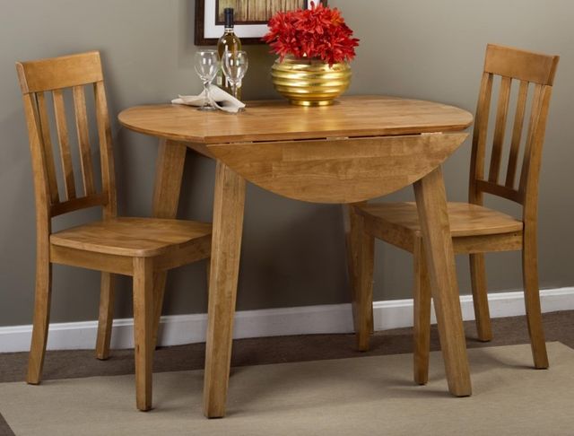 Jofran Inc. Simplicity Honey Round Drop Leaf Table-1