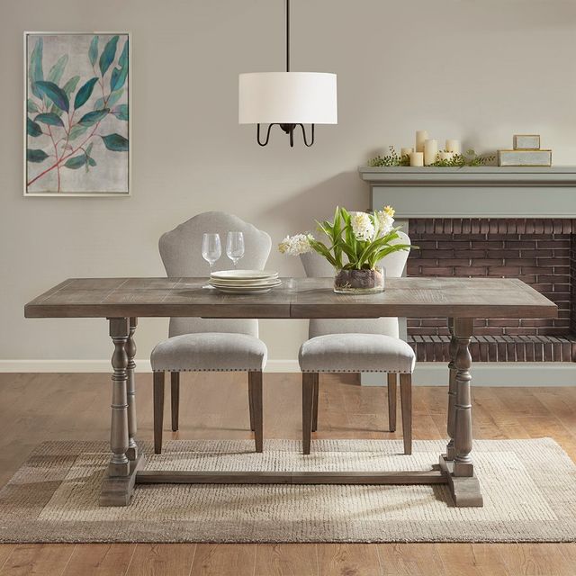 Olliix by Martha Stewart Tristan Natural and Grey Rectangular Dining Table-2