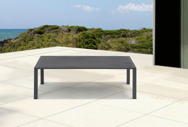 Meridian Furniture Maldives Grey Aluminum 16" Outdoor Patio Coffee Table-3
