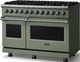 Viking® 5 Series 48" Eucalyptus Pro Style Dual Fuel (NG) Range with Polished Chrome Trim-3