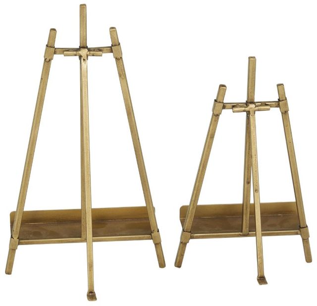 Deco Marche 2-Piece Gold Display Easel with Foldable Stand Set-0