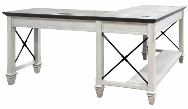Martin Furniture Hartford Brown/White Open L-Shaped Desk -1