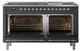 Ilve® Nostalgie II Noblesse 60'' Graphite Matte Pro Style Dual Fuel Range with Chrome Trim-1