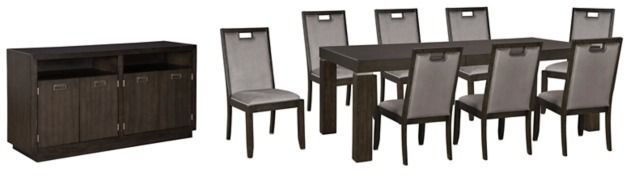 Signature Design by Ashley® Hyndell 10-Piece Dark Brown Dining Set-0