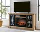 Signature Design by Ashley® Wittenmyer Black/Natural 72" TV Stand with Electric Fireplace-1