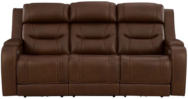Signature Design by Ashley® Knightington Brown Power Reclining Sofa with Audio Seating-1