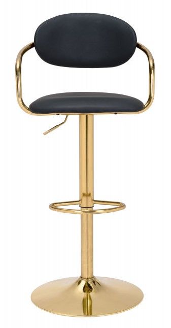 Zuo® Modern Gusto Black/Gold Bar Chair-1