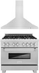 ZLINE 2 Piece Stainless Steel Dual Fuel Kitchen Package-0