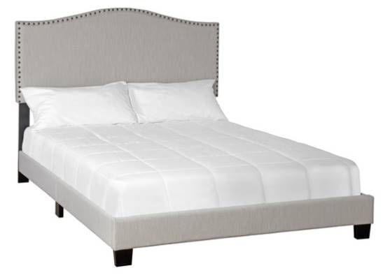 Bernards Darcy Beige Upholstered Queen Panel Bed in a Box-0