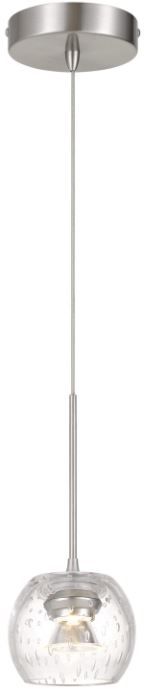 Cal® Lighting & Accessories Ithaca Brushed Steel/Bubble Mini Pendant-1