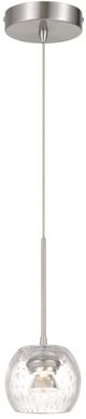 Cal® Lighting & Accessories Ithaca Brushed Steel/Bubble Mini Pendant-1
