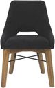 LH Home Gia Graphite Grey/Warm Pecan Curved Dining Chair-3