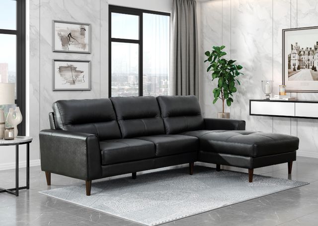 Homelegance® Lewes 2-Piece Black Right-Arm Facing Sectional and Chaise-1