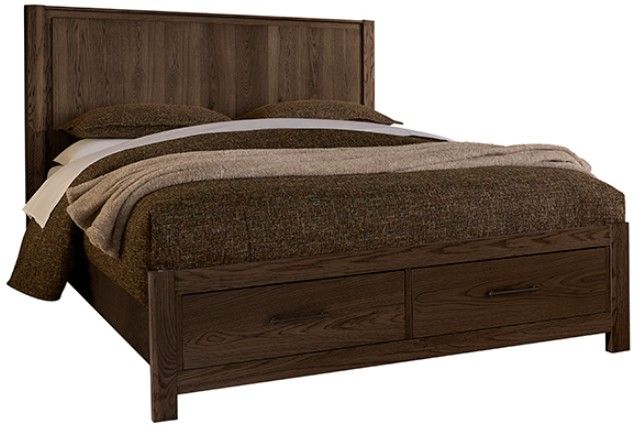 Vaughan-Bassett Lodge & Loft Dark Oak King Radius Poster Storage Bed-0