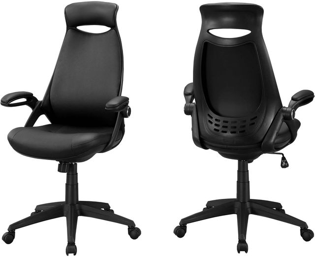 Monarch Specialties Inc. Black Fabric High Back Executive Chair-0
