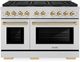 ZLINE Paramount Series Autograph Edition 48" Stainless Steel Pro Style Dual Fuel Range with Polished Gold Accents -0