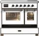 Ilve® Majestic III 40" White Pro Style Induction Range with Triple Glass Door and Burnished Trim-2