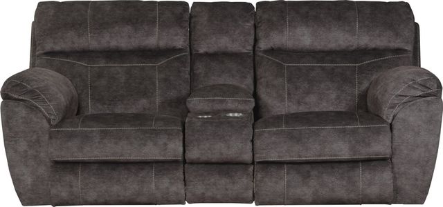 Catnapper® Sedona Smoke Power Reclining Lay Flat Console Loveseat with Storage and Cupholders-0