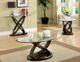 Furniture of America® Atwood II Glass Top Oval Sofa Table with Dark Walnut Base-1