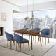Armen Living Westmont and Juno 5-Piece Blue/Walnut Dining Set-1