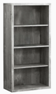 Monarch Specialties Inc. Grey Reclaimed Wood 48" Bookcase-1