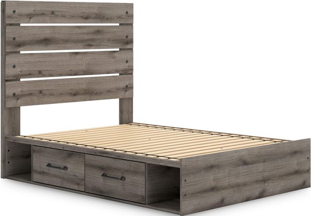 Signature Design by Ashley® Graystorm Brown Gray King Panel Bed with Storage-4