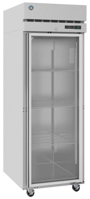 Hoshizaki Steelheart® 28" 23.1 Cu. Ft. Stainless Steel Single Section Upright Refrigerator with Full Glass Doors and Lock-2