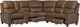 Hooker® Furniture Ready-Made Upholstery Julian 6-Piece Rowe Chocolate Power Reclining Sectional-1