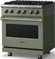 Viking® 5 Series 30" Eucalyptus Pro Style Dual Fuel (LP) Range with Brushed Brass Trim-3