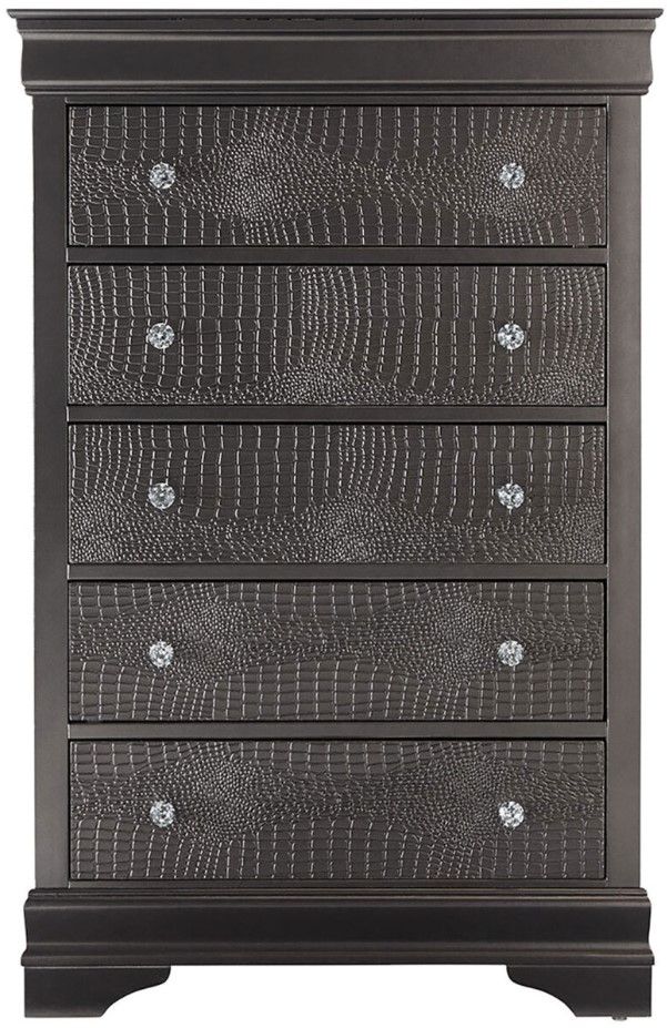 Global Furniture USA Pompei Metallic Gray Chest-1