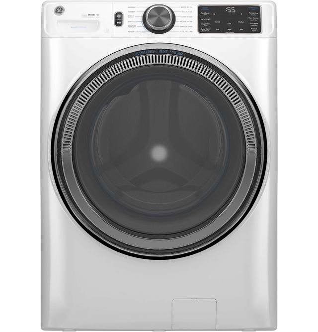 GE® 5 Cu. Ft. White Front Load Washer with SmartDispense™ UltraFresh Vent System with OdorBlock™ and Steam-0