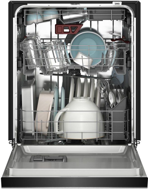 KitchenAid® 24" PrintShield Stainless Steel Front Control Built-In Dishwasher with 40+ Total Wash Jets-2